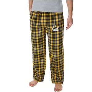 Concepts Sport Cal Golden Bears Flannel Sleep Plaid Pants Yellow Navy Lounge XL